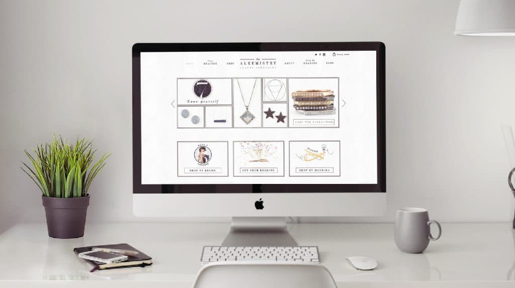 apple mac computer with jewellery website