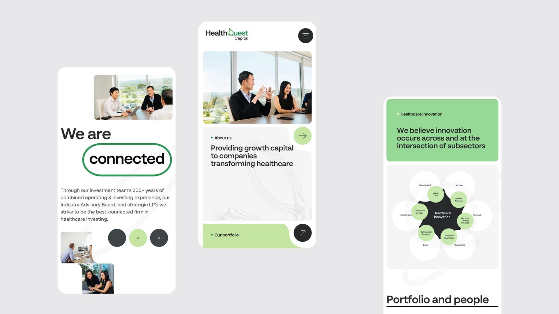 HealthQuest Capital's Homepage, mobile view