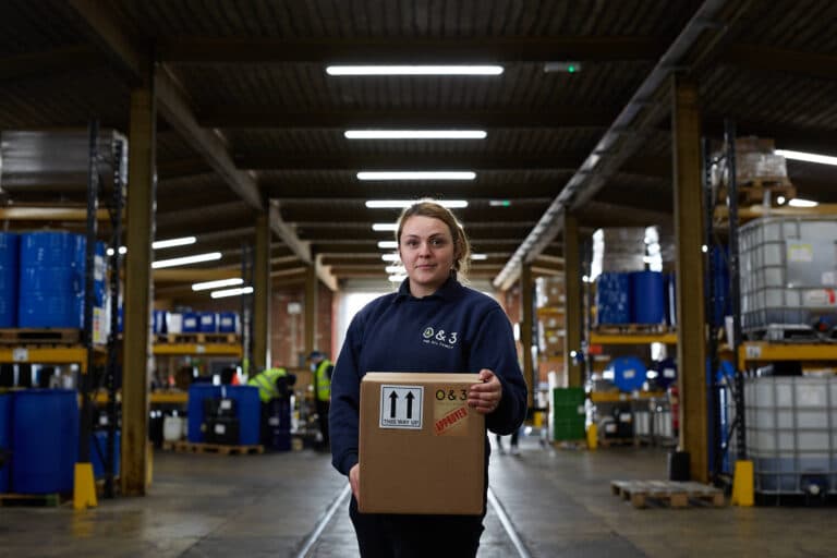woman holding box
