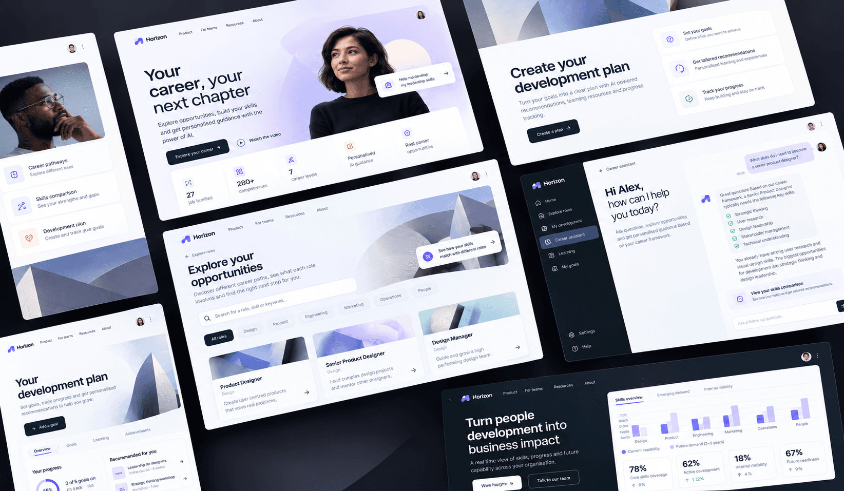 Horizon Career Platform UI Showcase