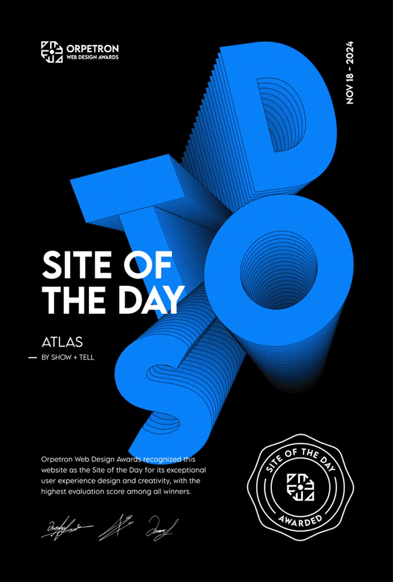 Atlas site of the day award