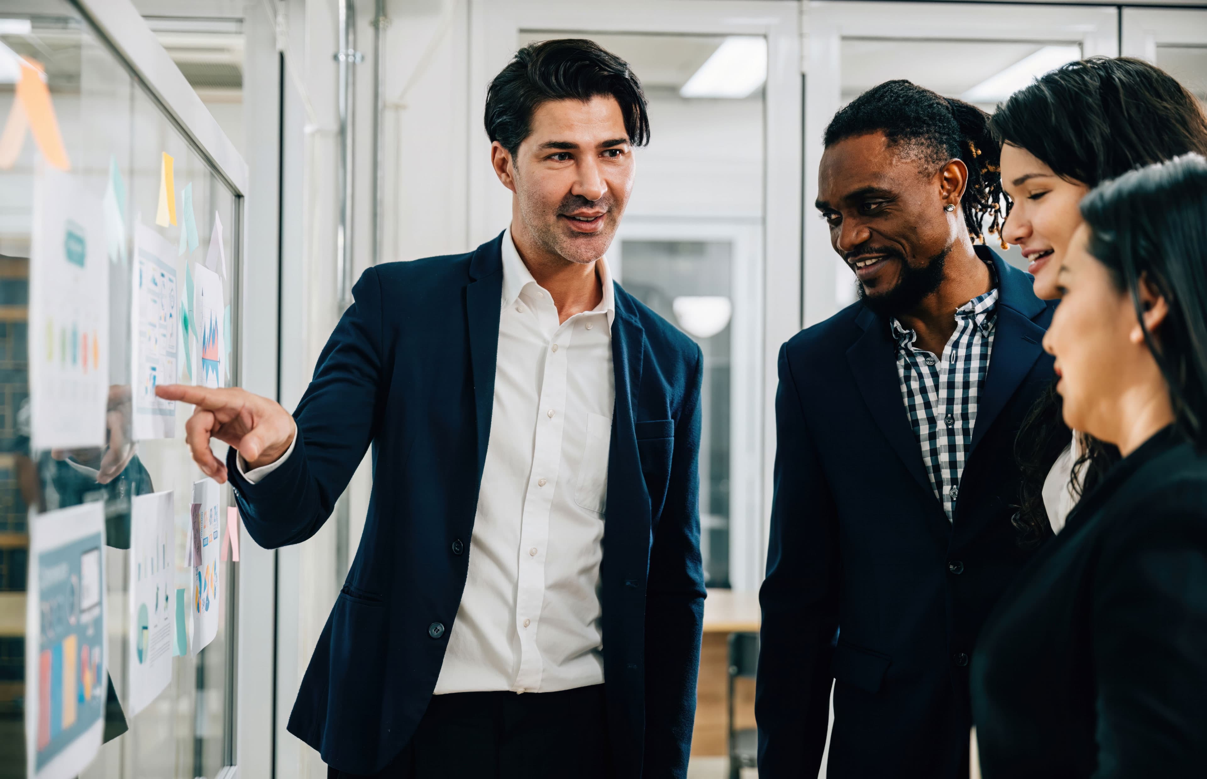 a man taking part in a business meeting